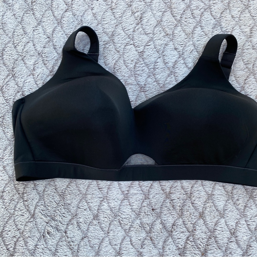 Cacique Sz 44G Black Bra Sheer Back